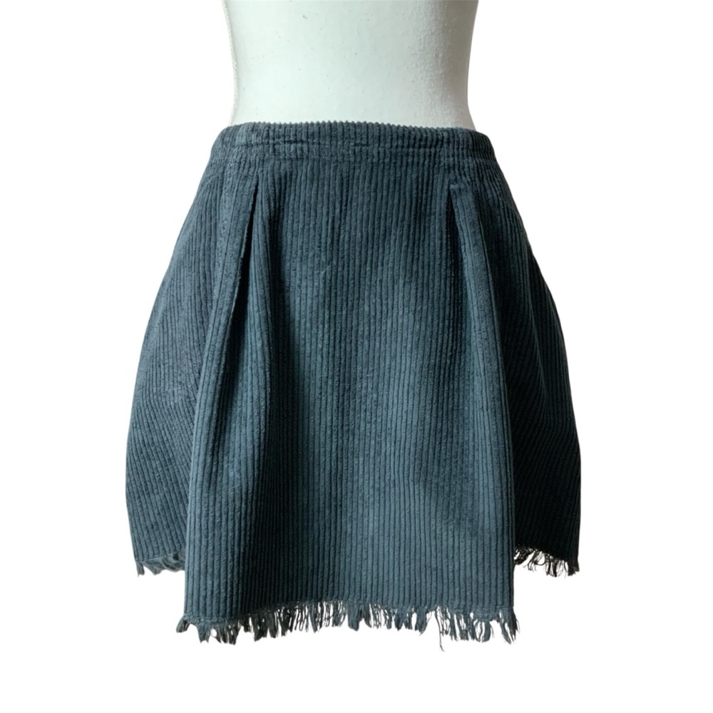 Free People Navy Blue Corduroy Kendal Pleated Mini Skirt Size 2